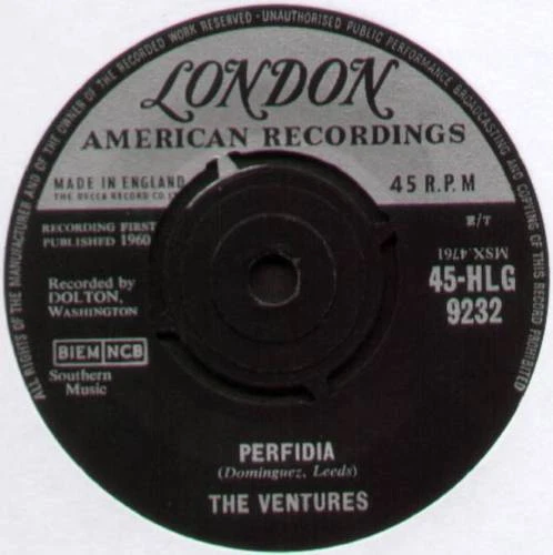VENTURES~PERFIDIA / NO TRESPASSING~1960 UK VINYL 7" SINGLE~LONDON 45-HLG 9232 - Image 1 of 1