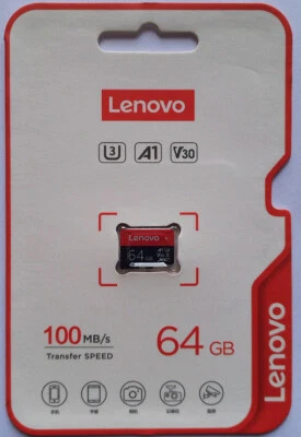 Scheda di memoria Lenovo 64GB U3 V30 4K Full HD Micro TF Mini SD Card TF Memory - Immagine 1 di 4