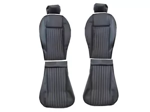 Fits Fiat 124 Spider CS1 Seat Covers Replacement 69-79 Black Vinyl - Picture 1 of 4