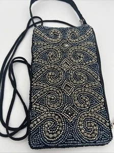 Bamboo Trading Company Clubtasche Boho Freizeit Abendmode Reißverschluss & Druckknopfverschluss. - Bild 1 von 9