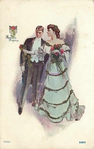 Postal Romance American Beauty Pareja J V McFall Undivided C. 1906 - Imagen 1 de 2