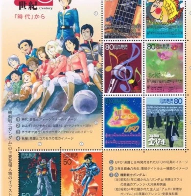 C1741, "20th Century Series No.15", 1975-83 Japan Culture, Gundam, Anime, Stamp - Image 1 of 4