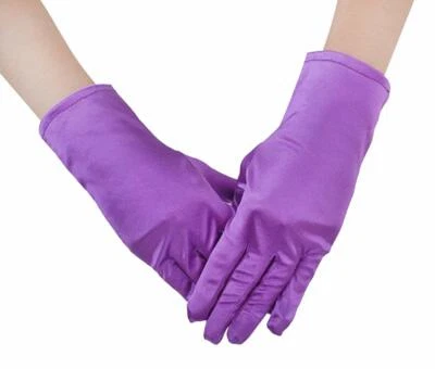 女士短缎面手套婚礼新娘歌剧手套茶舞派对手套 — 第 1/4 张图片