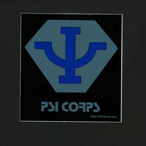 Adesivo Babylon 5 TV Show Psi Corps colore 3 1/8 x 2 7/8" 1998 ufficiale - Foto 1 di 2