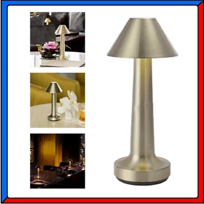 Lampada da Tavolo Comodino Controllo Touch a Led Ricaricabile Senza Fili Silver - Immagine 1 di 4