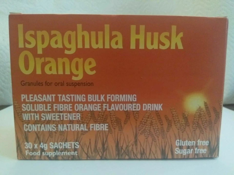 Ispaghula Husk Powder, 30 satchets, Orange Flavour, Adds fibre, Aids Slimming