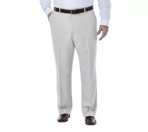 NWT$70 MEN'S B&T HAGGAR COOL 18 SOLID PLEAT FRONT PANTS CLASSIC FIT - Picture 1 of 12