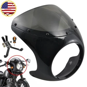 Motorcycle Headlight Fairing Windshield Windscreen Cover For Harley Cafe Racer - Picture 1 of 12