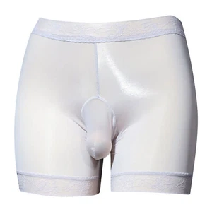 Boxer uomo slip Sissy intimo pizzo mutandine tubino fondo orlo pantaloncini club - Foto 1 di 35