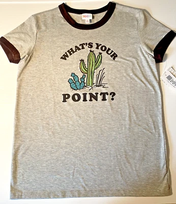 Lularoe Women Liv "¿Cuál es tu punto?" Camiseta Gráfica Top Talla Mediana Nueva Con Etiquetas Foto 1 de 4