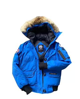 Canada Goose Chilliwack Bomber Mujer PBI Chaqueta Piel Azul Auténtico XS Foto 1 de 4