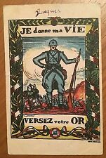 Cartoncino pattriottico francese 1°guerra mondiale tipo cartolina Raro Originale
