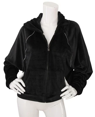 Chaqueta Victoria's Secret On Point Terciopelo Negro Cremallera Talla XL Estrás De Colección Y2K Foto 1 de 4
