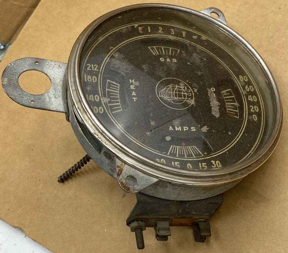 RARE 1935 Dodge Deluxe MAYFLOWER Plymouth Fuel, Oil, Heat, Amps Dash Cluster OEM - Image 1 of 4