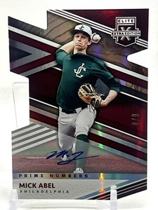 MICK ABEL /9 AUTOGRAPH Prime Numbers DIE-CUT 2020 ELITE EXTRA #15 PHILLIES
