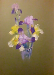 Pastel Painting Gladiolus Serdyuk B. Unframed Original Wall Hanging nSerb614 - Picture 1 of 7