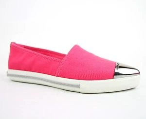 Miu Miu Neon Pink Canvas Pointed Toe Slip-on Shoes w/rubber Sole Sz 36 - Picture 1 of 10