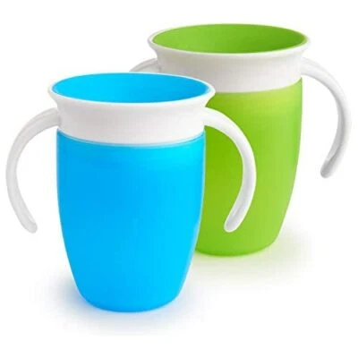 Taza Entrenador Munchkin Miracle 360, Verde/Azul, 7 OZ, 2 unidades Foto 1 de 2