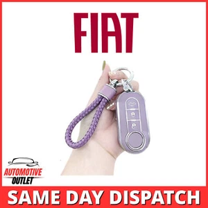 CAR REMOTE KEY FOB CASE COVER PURPLE FOR FIAT 500 PANDA BRAVO IVECO STILO PUNTO - Picture 1 of 8