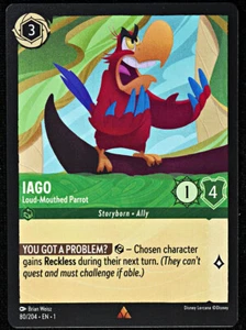 Disney Lorcana TCG - Iago Loud-Mouthed Parrot - 80/204 - Rare - Regular NM - Picture 1 of 2