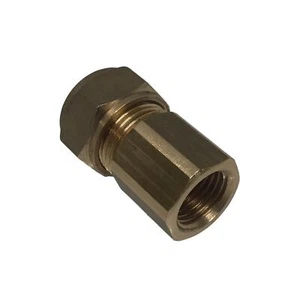 10 mm x 1/4 Zoll BSP Buchse Kompression Kupplung Messing CxFI Rohrverschraubung Thunderfix - Bild 1 von 2