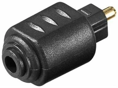 Audio Adapter 3.5mm Female Jack Plug to Digital Toslink Male Black Optical UK - Image 1 of 4