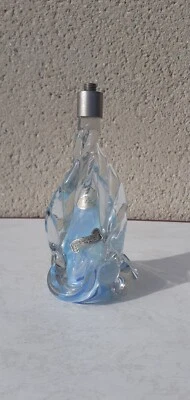 pied de lampe en verre  opaline bleu ciel sans douille à restaurer vintage - Photo 1/4