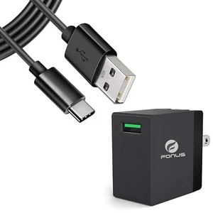 Quick Home Charger 18W 6ft USB Cable Power Cord Travel Wall AC for Cell Phones - Picture 1 of 6