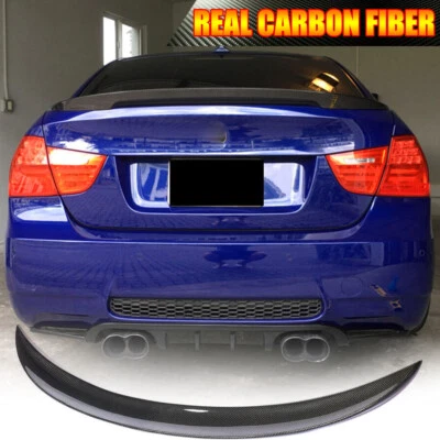 Alerón trasero de carbono real apto para BMW Serie 3 E90 325i 328i M3 2005-12 Foto 1 de 4