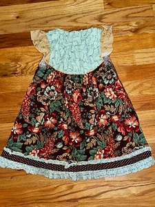 Size 4 Matilda Jane Clothing Platinum Vintage Plat Girls Cat Flutter Dress EUC - Picture 1 of 7