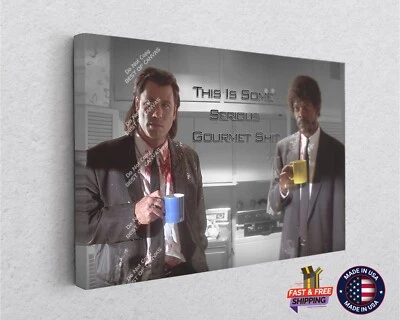 BEST OF CANVAS Legend Movie Pulp Fiction John Travolta Large Poster Coffee Time Art Wall Canvas