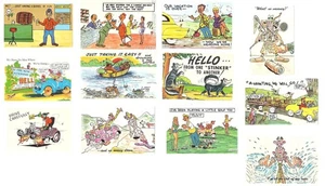 Postkarten - Vintage HUMORVOLLE POSTKARTEN LOT - 12er Set NEU in VOLLFARBE 5 $ Versand - Bild 1 von 6