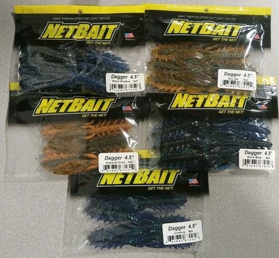 Lot Of (5) Netbait Dagger Lures. 4.5", All Different Colors! - Изображение 1 из 4