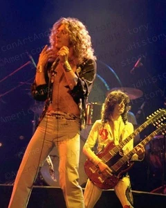 Robert Plant and Jimmy Page on Stage Led Zeppelin 1977 Photo Print Poster - Picture 1 of 1