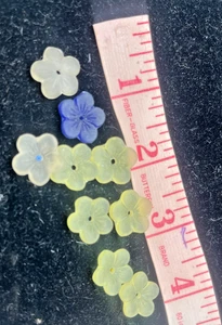 antiguo esmerilado cuentas vidrio flores florales joyería haciendo parte lote victoriano - Imagen 1 de 13