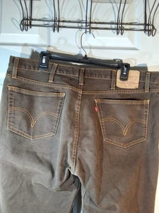 Jeans Levi's 501 uomo gamba dritta marrone scuro denim 40x30 bottoni fly cotone - Foto 1 di 9