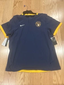 Nike MLB Milwaukee Brewers Team Issue On-Field Road Hot Jacket NKAV Gr. M Neu mit Etikett - Bild 1 von 12