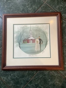 Original P Buckley Moss 1993 schöner gerahmter Druck von Martha Mary Chapel 256/1000 - Bild 1 von 7