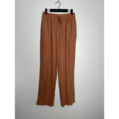 L.L Bean Women's Vintage Rust Cotton Linen Drawstring Loose Fit Pants Size M - Image 1 of 4