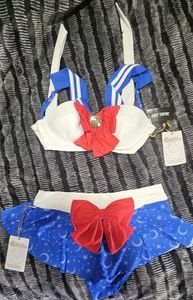 New Hot Topic Exclusive Swim Sailor Moon Bikini Set Size Small - Picture 1 of 6