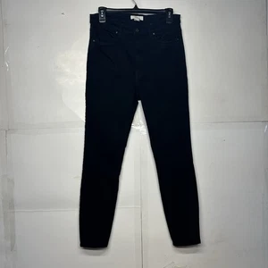 Pantalones de mezclilla ajustados negros de tiro alto de H&M para mujer talla 12 elásticos mezcla de algodón - Imagen 1 de 12