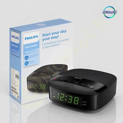Philips Clock Radio R3205/05 FM Radio Dual Alarm Sleep Timer Compact Design ✔️✔️ - Image 1 of 4