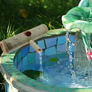 Bambus Brunnen Auslauf für Aquarium Garten Deko Terrasse und Hof - Bild 1 von 12