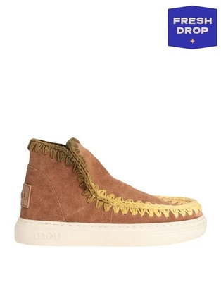 RRP€279 MOU Suede Leather Ankle Boots US5 UK3 EU36 Logo Laser Cut Panel Flat - Image 1 of 4