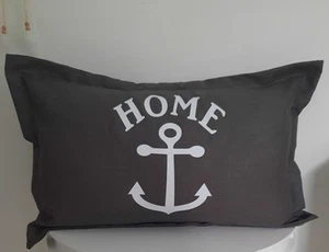 Kissen HOME,Personalisiert,Anker,HOME,Geschenk,Dekokissen,Country,40x60cm - Bild 1 von 2