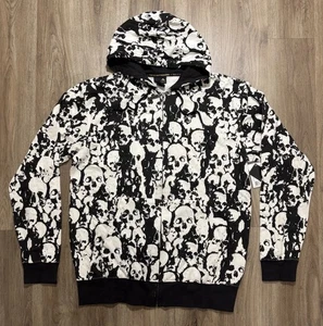 Felpa con cappuccio e zip intera Y2K Emerica Skateboarding Skull taglia L - Foto 1 di 7