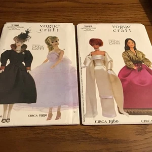 Vogue Patterns 7190 & 7222 ,11.5" Doll, Linda Carr, c 1940,1950,1960,1970 Uncut - Picture 1 of 3