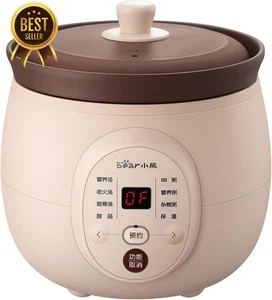 2L Electric Stew Pot – Ceramic Slow Cooker with Timer & 8 Menu Settings - Picture 1 of 8