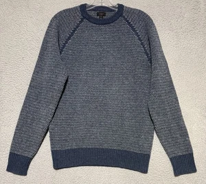 J Crew 100% Lambs Wool Blue Grey Crew Neck Pullover Mens XS - Picture 1 of 6