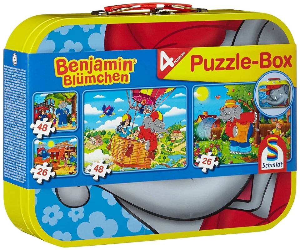 SCHMIDT, 2 puzzle da 26 pezzi e 2 puzzle da 48 pezzi - Benjamin l'elefante, ,... - Immagine 1 di 1